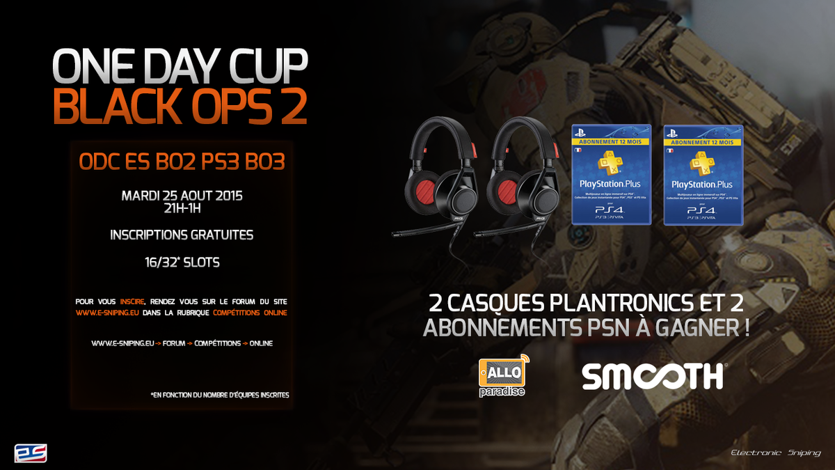 eSnipingHome's tweet photo. Et nous n'oublions pas les joueurs PlayStation; même date, lots différents.
Inscriptions ici : http://t.co/Frkp0gJsRK http://t.co/fmsl1TudaX