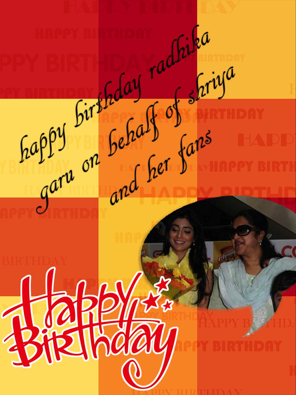  whishing happy birthday on behaif of shriya saran  her fans. 
