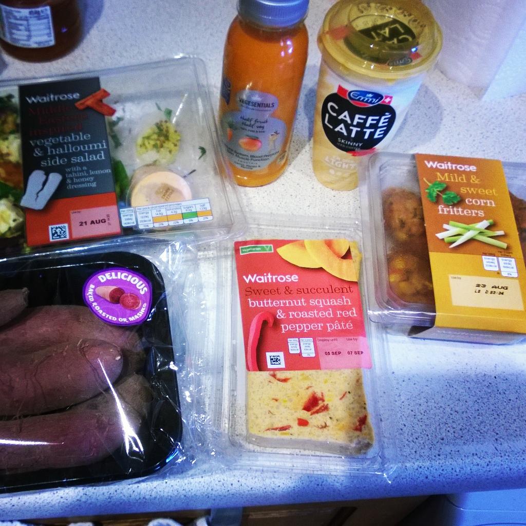 LLunchtime's tweet image. Waitrose scran! -check dem PURPLE sweet potatoes 😍😂