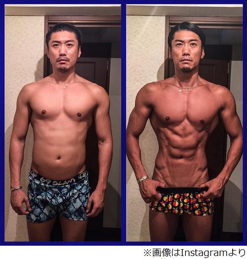 レッドラム 筋トレ好き芸能人の一人 金子賢のビフォーアフターが話題 4ヵ月半のトレーニング結果とのことだけど これってビルダーで言うオンとオフだよね もちろん右の方が大会の評価は高いけど 多分ベンチプレスなどの重量は左の方が上がるんじゃない