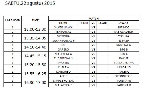 jadwal turnament