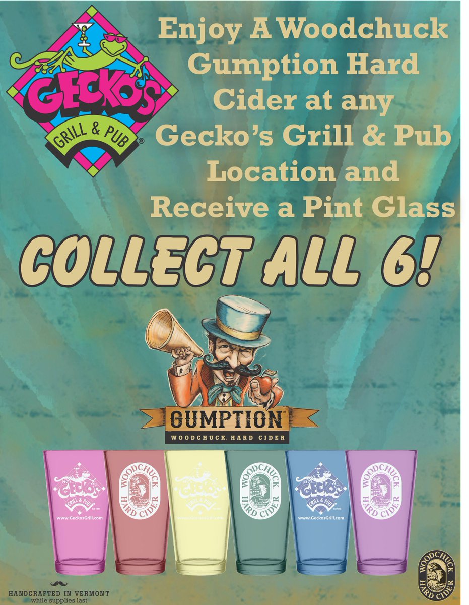 How many <a href="/WoodchuckCider/">Woodchuck Cider</a> Glasses have u collected so far?  Post a pic of ur collection w/ #GeckosSRQ &amp; win a $25 GC.