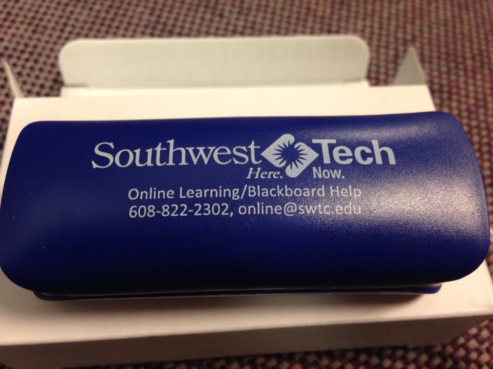 Attend a Blackboard/Online Learning Session.  Receive a Power Bank charger for attending.  <a href="/swtc/">Southwest Tech</a>