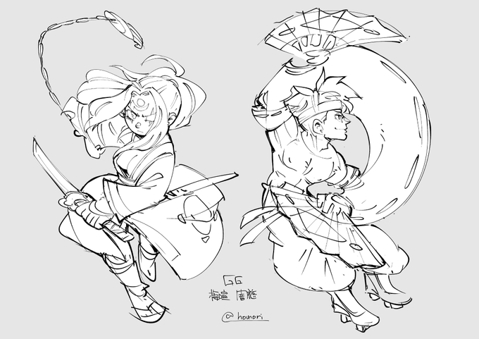 お絵描き:GG 梅喧 闇慈 