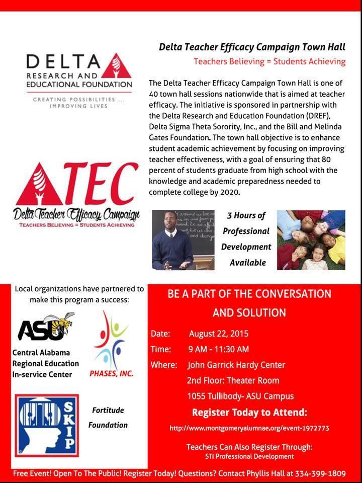 Join us THIS SATURDAY for the Delta Teacher Efficacy Campaign Townhall Meeting! #DST #education #delta