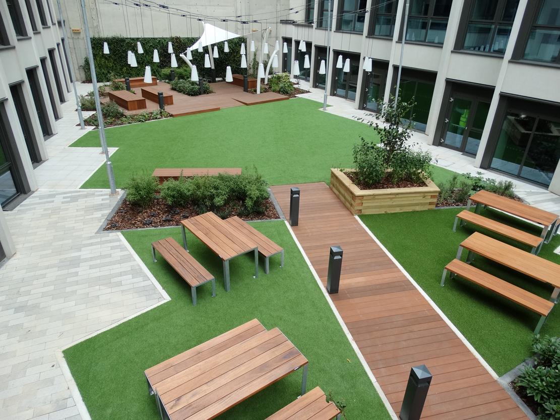 Great to see our landscape scheme at practical completion Paul Street, London #OEA #greensidelandscapes #mclarengroup
