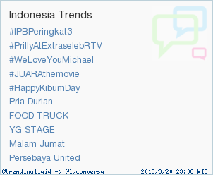 trendinaliaID's tweet photo. Trend Alert: #IPBPeringkat3. More trends at http://t.co/OMCuQPRWwL #trndnl http://t.co/t0VxD3Fx1b