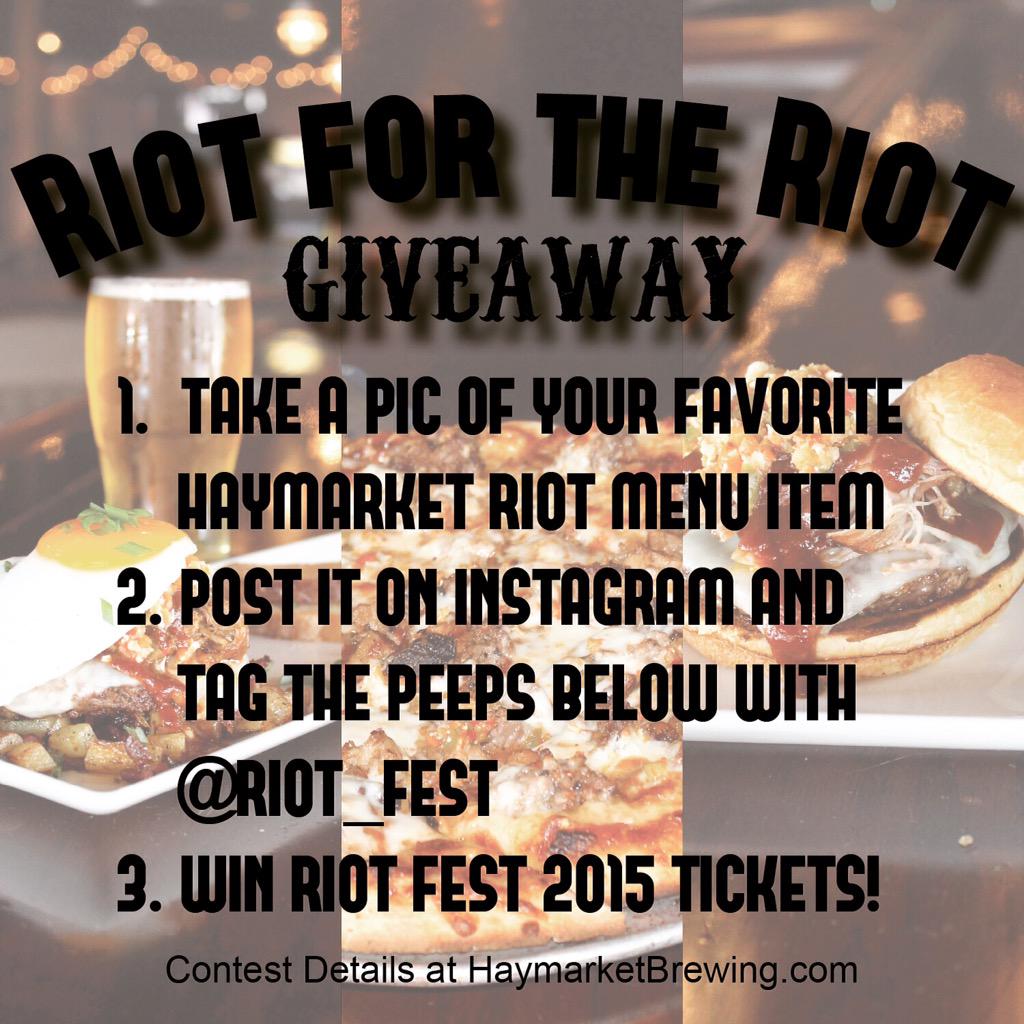 HaymarketBeer's tweet image. Win a pair of Chicago @RiotFest tickets! #RiotForTheRiot @haymarketbeer instagram.com/p/6iovI-ne6p/