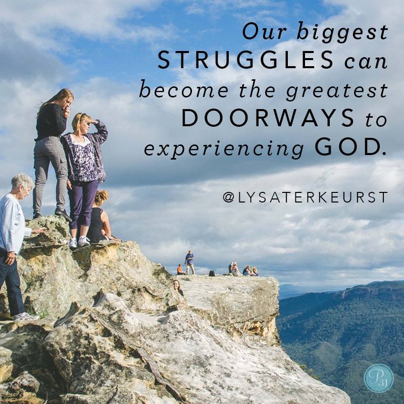 LysaTerKeurst's tweet photo. The blessing in our biggest struggles... http://t.co/J7bRi6lwvU