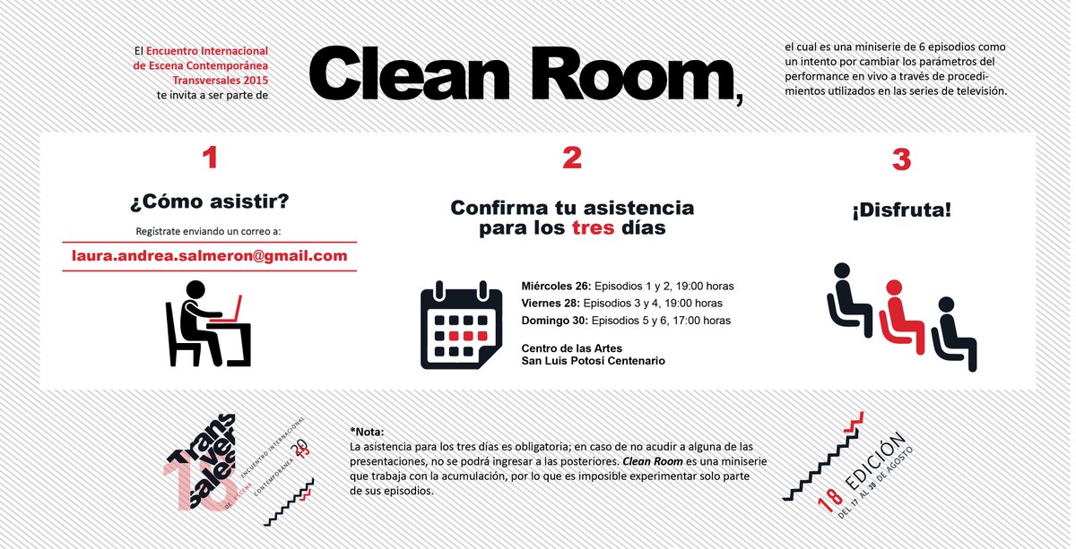 IPBASLP's tweet photo. #Transversales2015
Sigue estos sencillos pasos para que puedas asistir a Clean Room http://t.co/r0h9xn9bhC