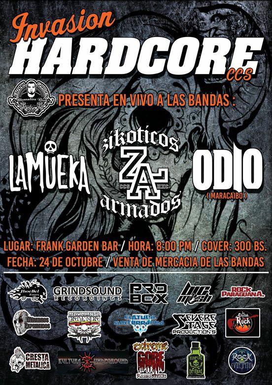 Brutal odio en Caracas junto a lo pana de la mueca y <a href="/Zikoticos/">Zikoticos Armados</a> el 24 de octubre. En @FrankGardenBar