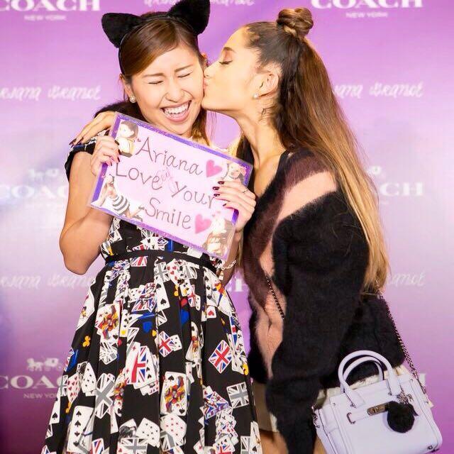 Coach on X: .@ArianaGrande rocks her personalized Swagger bag with fans  while visiting our Shinjuku store. #CoachXAriana  / X