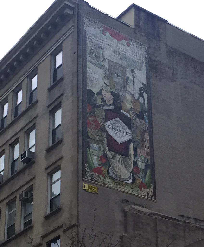 TheTasteAtelier's tweet photo. NYC roving reporter for @The_Gin_Club has spotted this great piece of art by @HendricksginUK #gin #thirstythursday http://t.co/geOMwXFT89