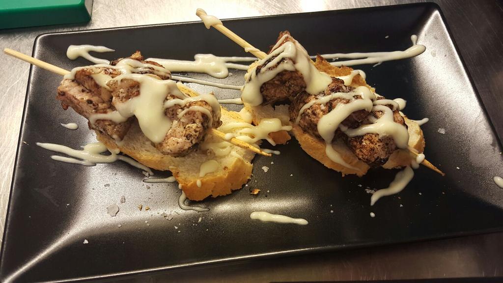 Nuevo pincho!!! Secreto de cerdo con crema de patata. Mmm riquiiiisimo!!!