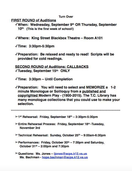 TCcastandcrew's tweet photo. Excited to announce that our fall play will be Twilight: Los Angeles, 1992! Auditions start the second day of school. http://t.co/luhjmnA6L0