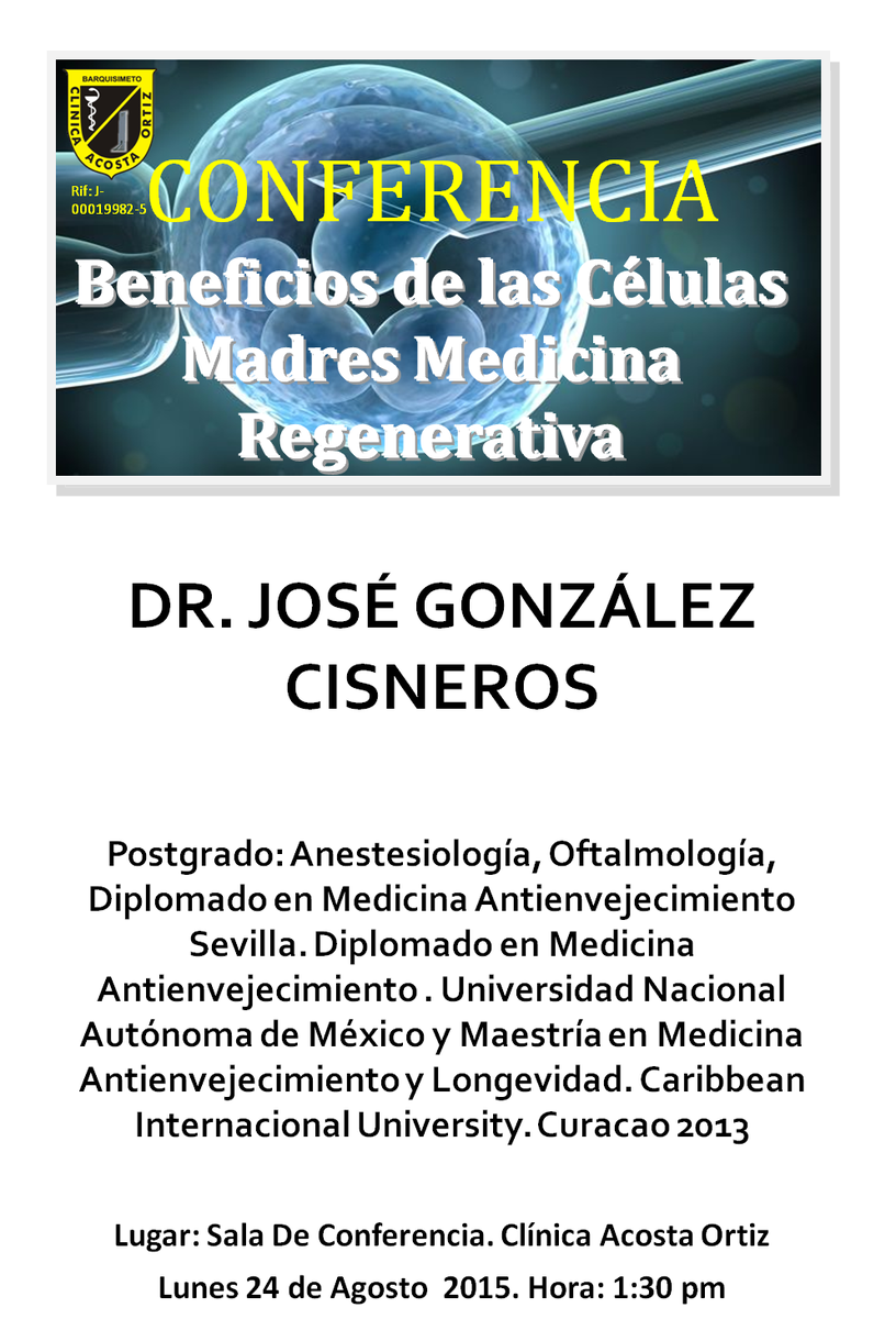 acosta_ortiz's tweet photo. Este 24/08 asiste a la conferencia "Beneficios de las células madres - Medicina regenerativa" http://t.co/fCSd5zUGVw