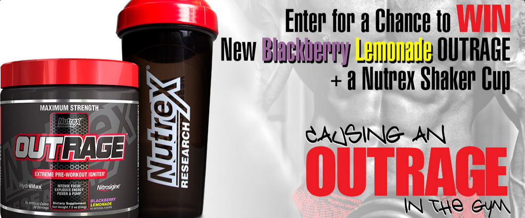 Bodybuildingcom's tweet photo. RT &amp; ENTER! FREE @NutrexResearch OutRage &amp; a shaker! http://t.co/URgUs3l1ML http://t.co/r5t4OpS2oD