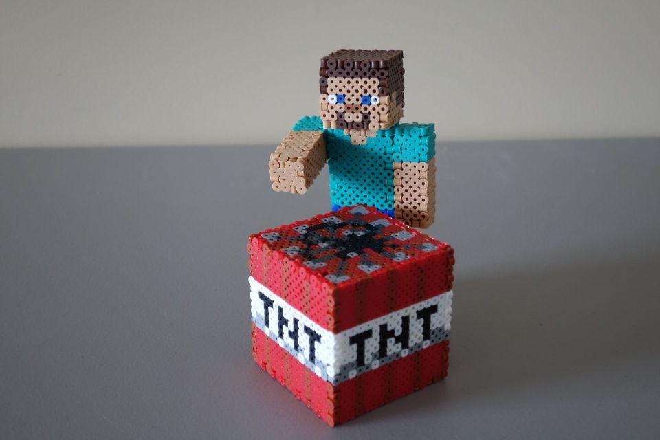 DIY on Twitter "Featured Project "3D Minecraft Perler Bead TNT" made