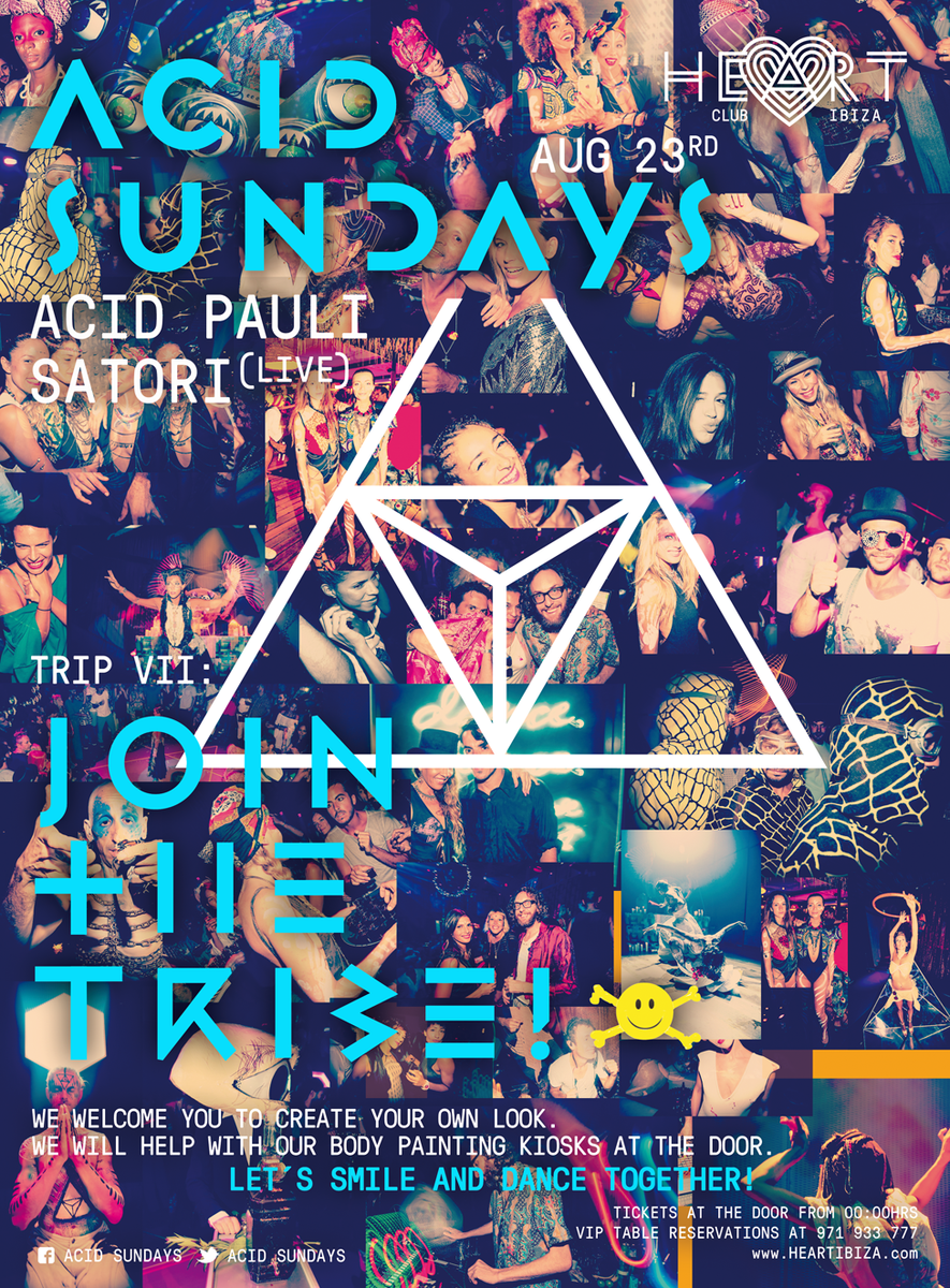 HeartFactoryIbz's tweet photo. .@Acid_Sundays would like to invite you to JOIN THE TRIBE!
See you Next Sunday @HeartIbiza http://t.co/uuepuM38kv
