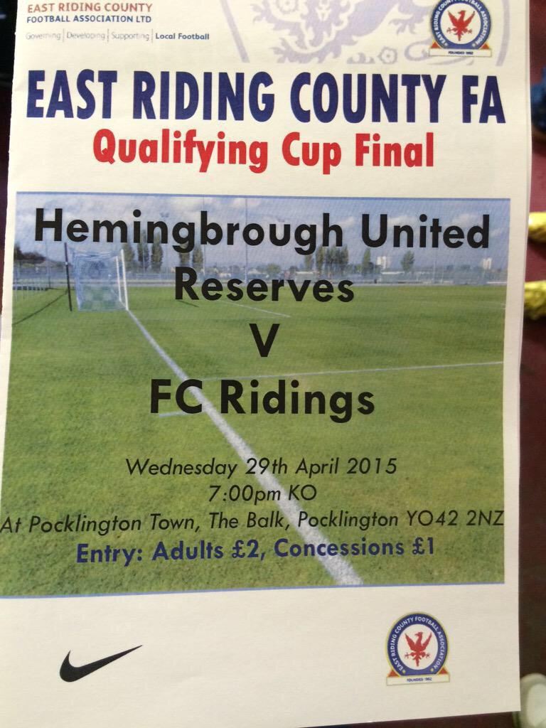 FcRidings's tweet photo. Ridings final game in the history books, A 2-0 cup final victory under the lights at Pocklington #WhatAnEnding http://t.co/X0bRuZq3Bs