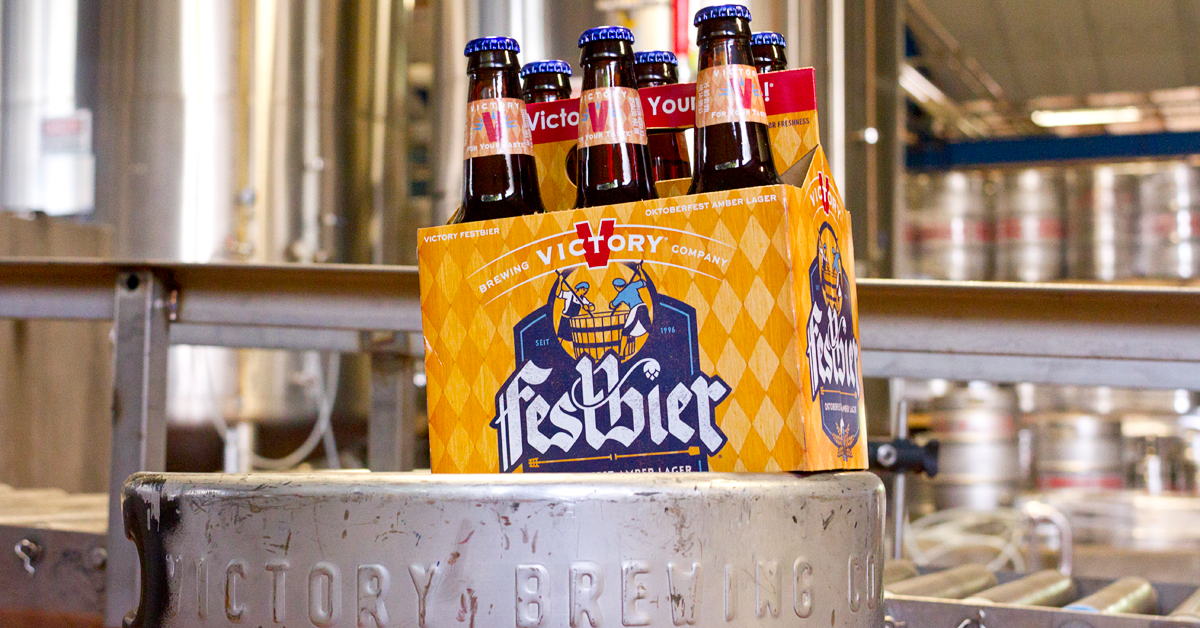 VictoryBeer's tweet photo. Our Festbier is out now &amp; looking better than ever! Get to know this Oktoberfest: http://t.co/TUftQDANlx #video ^MB http://t.co/4uMzcezdXS