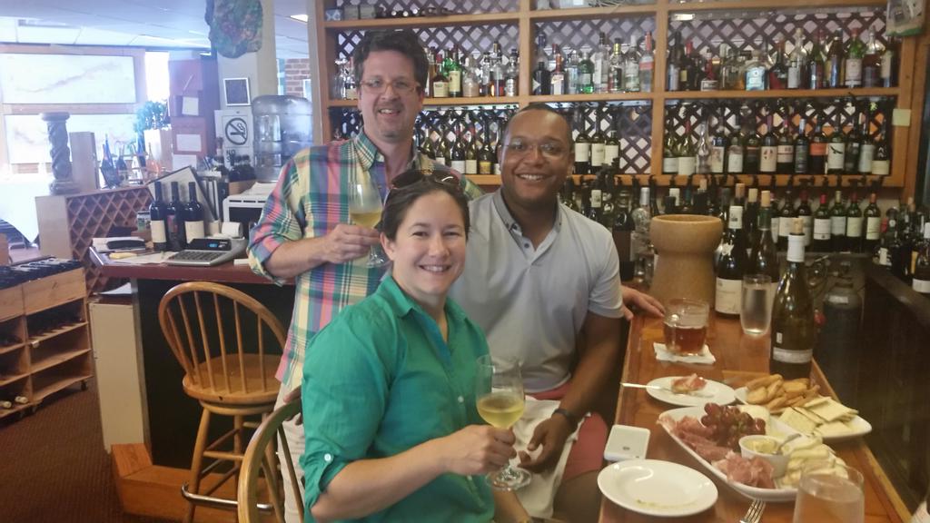 crkendallhunt's tweet photo. Lunch Meeting in C'ville withThe Plaid Avenger and Katie Pritchard before they leave for semester at Sea http://t.co/6jLDizoWYQ