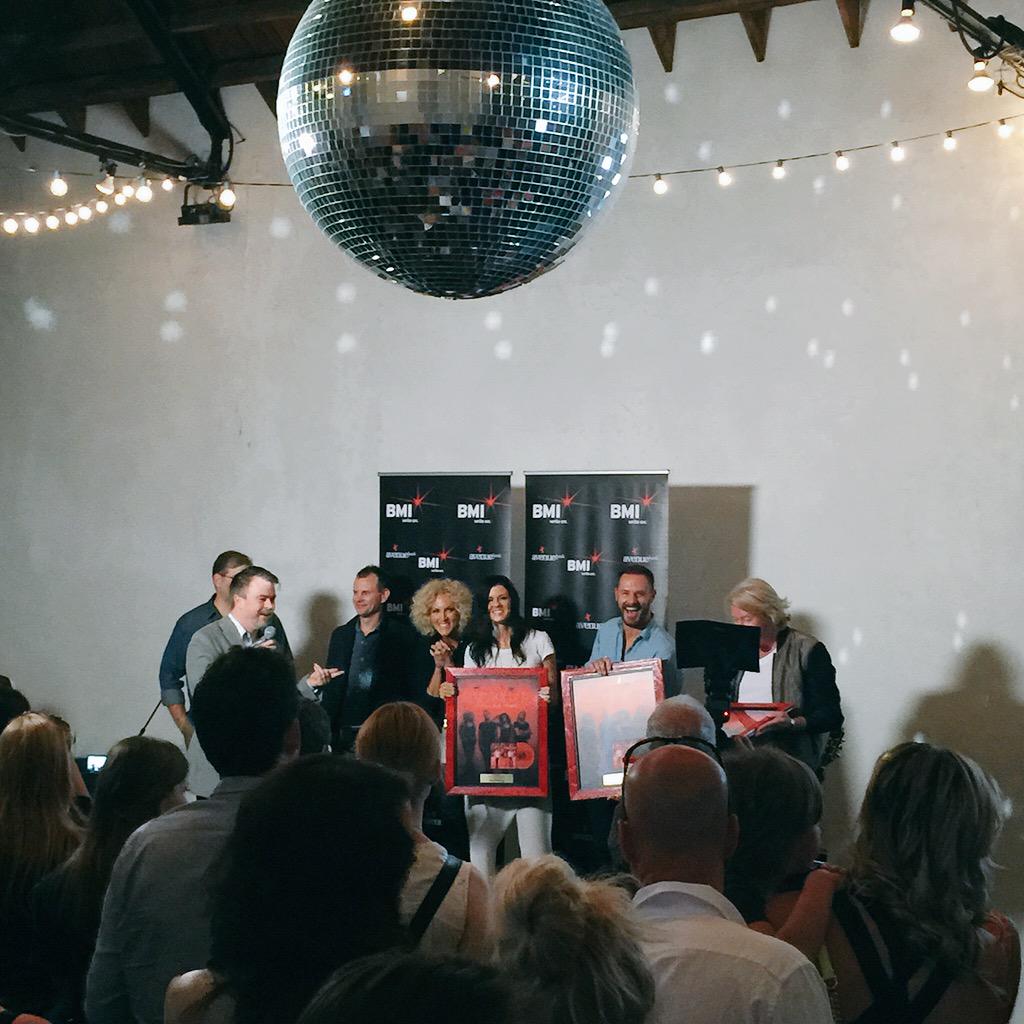 kathrinebrock's tweet image. I will go to ANY party that has a giant Disco ball (&amp;amp; cheese wrapped in meats). Congrats @littlebigtown! #DayDrinking