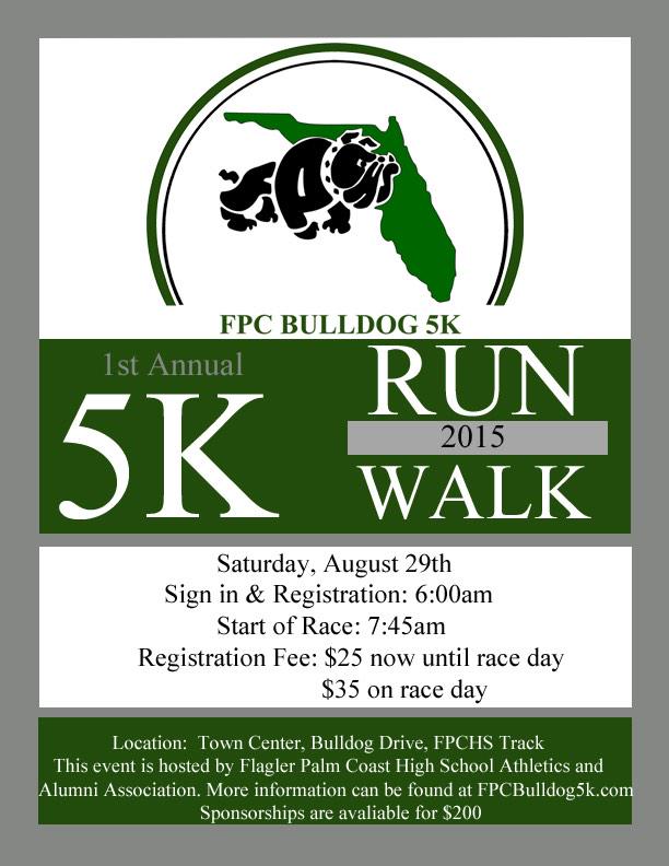 FPCHS's tweet image. We are hosting a 5k August 29th. Special rate for students: $20. You must register with Athletics Office for $20.