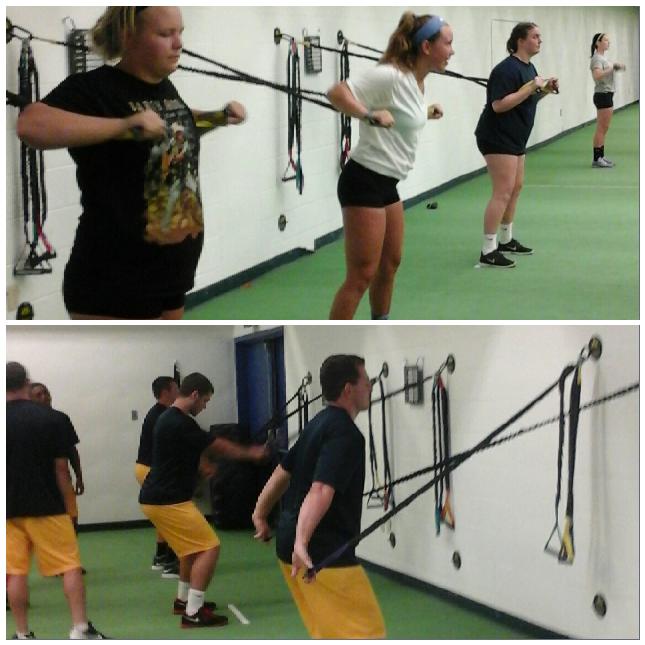 WilkesSC's tweet photo. WU Volleyball and Football using the Crossover Symmetry #injuryprevention #crossoversymmetry #ironscap http://t.co/oPJGFctaHx