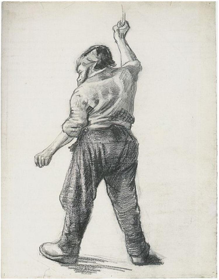 Standing Man Seen from the Back
Vincent van Gogh
Drawing, Black chalk
Antwerp: January,February, 1886
Van Gogh Museum