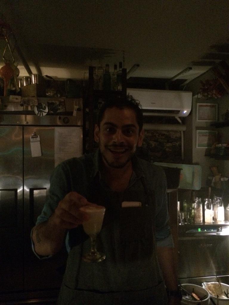 He may not be pretty but he makes a pretty Jameson sour <a href="/LeMalNecessaire/">Le Mal Nécessaire</a> #tinosaours #jameson #mtl #mtlmoments