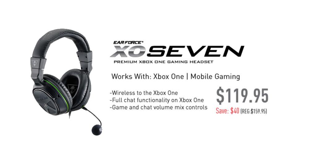 TurtleBeach's tweet photo. Save $40 on the original XO SEVEN. Limited availability! (US only): http://t.co/6YGltuI9zm http://t.co/GsTv5SDdKr