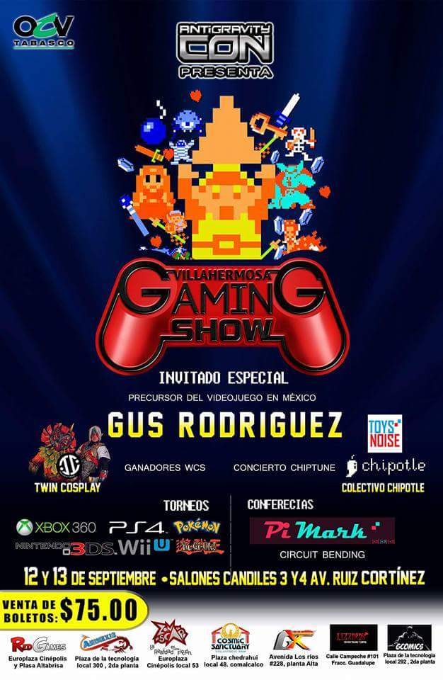 antigravityzone's tweet photo. Antigravitycon PRESENTA:
VGS Villahermosa Gaming Show. Toda la informacion en:
https://t.co/zjTjjs0rvC http://t.co/QjbrSfGOd0