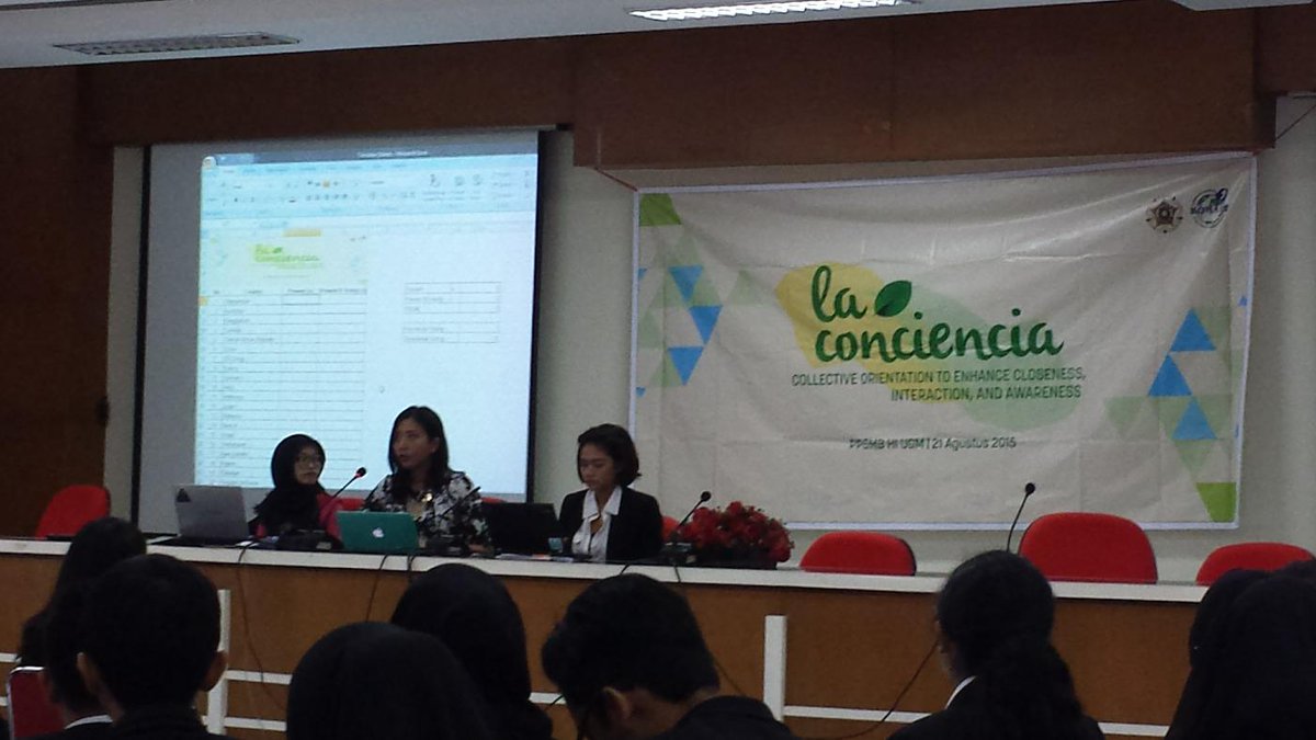 Welcoming the chairs of the MUN, Ms. Lizky, Ms. Anggita Raisa, and Ms. Amanda Dara.