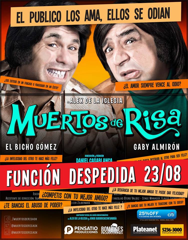 MuertosDeRisaOk's tweet photo. ¡#HOY #Nino y #Bruno dicen adiós! Adquirí tu entrada para su (histórico) último show en http://t.co/3PysZvE4pF http://t.co/QNqyL0Axm0