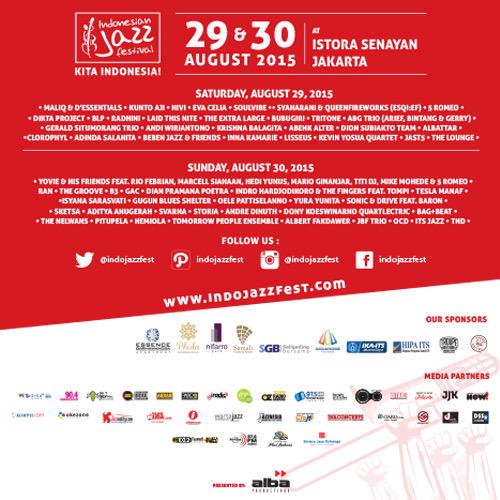 .<a href="/indojazzfest/">indojazzfest2016</a> 29-30 August 2015 Istora Senayan,Jkt. Schedule: indojazzfest.com