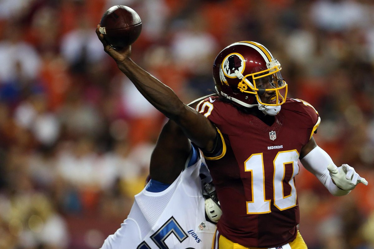 SportsCenter's tweet photo. Redskins beat Lions, 21-17.
•K. Cousins: 8-12, 91 Yds, TD
•C. McCoy: 5-6, 80 Yds, TD
•R. Griffin: 2-5, 8 Yds http://t.co/QRLTuVW4ib