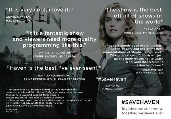 HavenHerald's tweet photo. RT: "@creativemoshe 'Around the world people are flocking to #SaveHaven.'" We can do it Havenites! http://t.co/Edv2FKNQjE