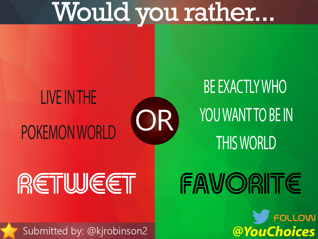 YouChoices's tweet photo. Which world? http://t.co/7A9PJQBzT6