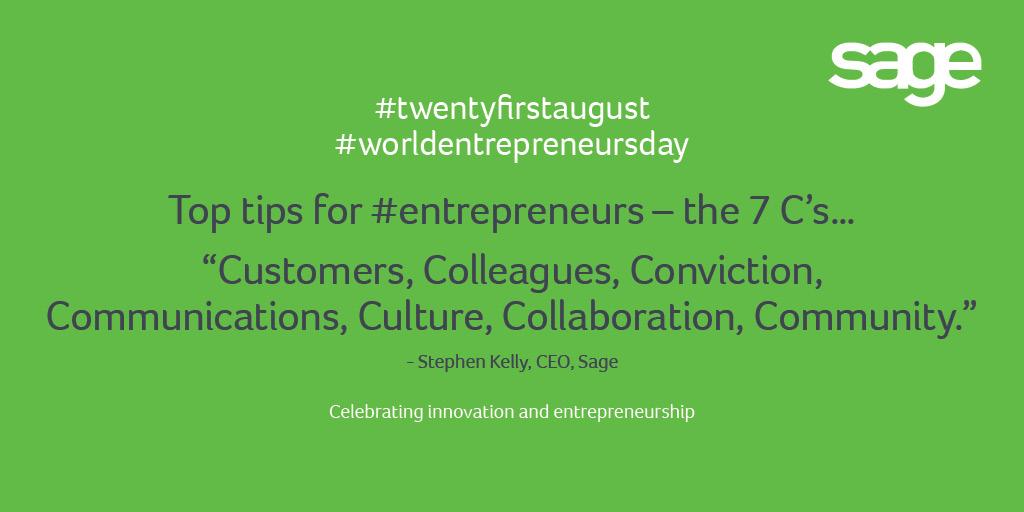 Today is #worldentreprenuersday – let’s share our best top tips for the true heroes #entrepreneurs #twentyfirstaugust