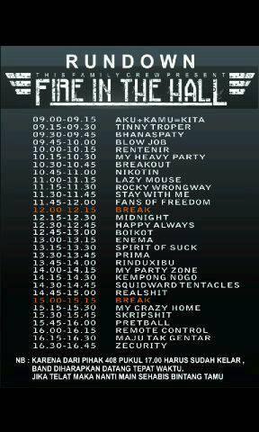 Rundown acara besok minggu di sragentina kita maen jam 16.00 sore jangan lupa bawa sempak double haha