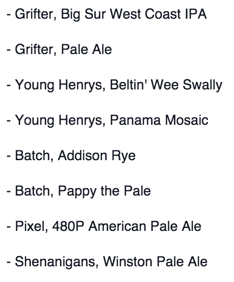 Pouring In Sydney (@pouringinsydney) on Twitter photo Sweeney's Best Of The Inner West today w/<a href="/ShenanigansBrew/">Shenanigans Brewing</a> <a href="/thegrifterbrew/">The Grifter Brew Co.</a> <a href="/BatchBrewCo/">Batch Brewing Co</a> <a href="/younghenrys/">Young Henrys</a> <a href="/PixelBrewingCo/">Pixel Brewing Co</a> Sweeney's Best Of The Inner West today w/<a href="/ShenanigansBrew/">Shenanigans Brewing</a> <a href="/thegrifterbrew/">The Grifter Brew Co.</a> <a href="/BatchBrewCo/">Batch Brewing Co</a> <a href="/younghenrys/">Young Henrys</a> <a href="/PixelBrewingCo/">Pixel Brewing Co</a>