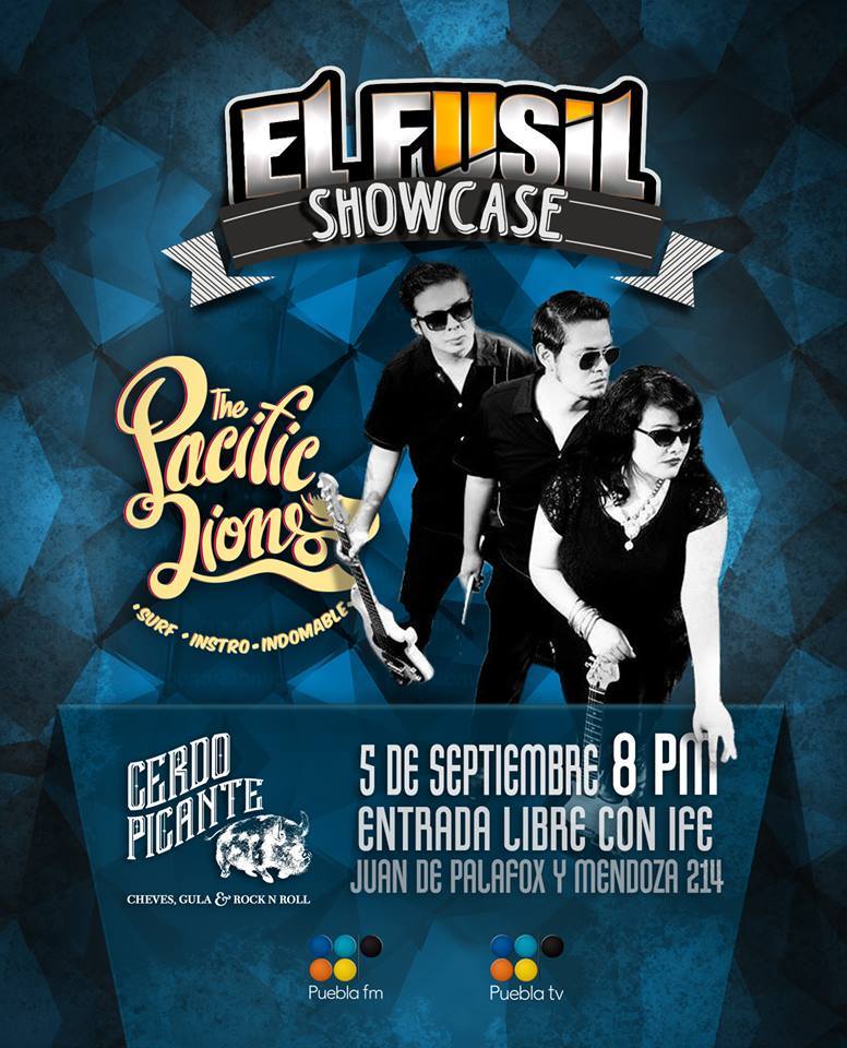 vamos para puebla este 5 de septiembre - rock surf a muerte <a href="/Pacific_Lions/">The Pacific Lions</a>  #pueblarockea  #surfmusic