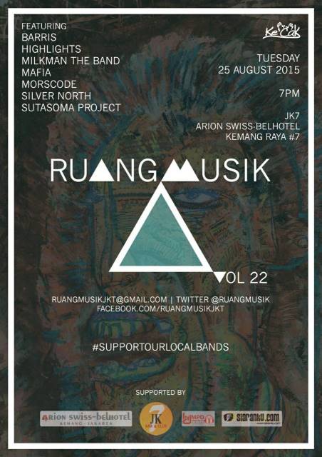 hghltsofficial's tweet photo. Dandan yang cakep terus datengin nih! @ruangmusik Vol. 22
Selasa 25 Agustus @ JK7 Cafe &amp; Bar, Kemang.
Main jam 10 yo! http://t.co/DWJpQmEl3E