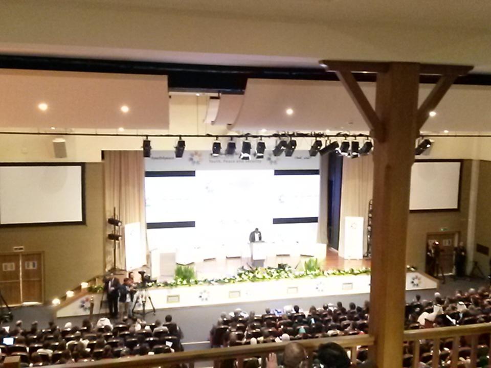 UNDP4Youth's tweet photo. .@BabatundeUNFPA delivers remarks from #UNSG Ban Ki-moon: "youth can lead as champions of peace" #Youth4Peace http://t.co/0JE6gNczcU