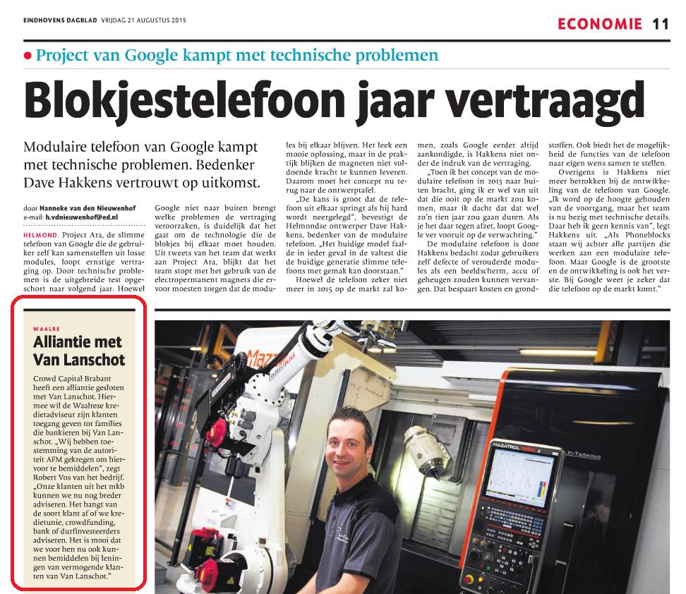 CrowdCapitalB's tweet photo. Crowd Capital Brabant en @VanLanschot starten #samenwerking om #MKB te faciliteren bij hun #groei nu in @ED_Economie http://t.co/RALSebSS8s