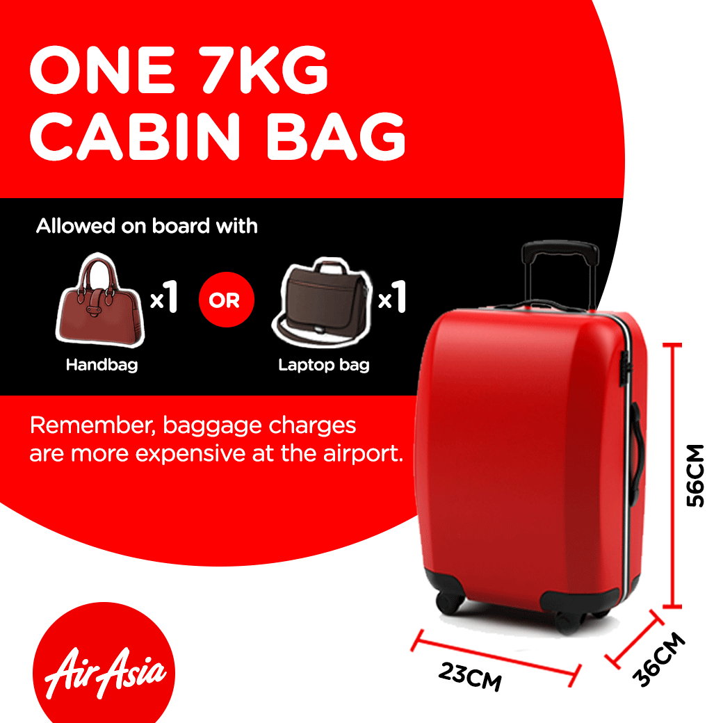 AirAsia on Twitter: &quot;Don&#39;t forget: the cabin baggage allowance is only 7kg. Pre-book yr check-in ...