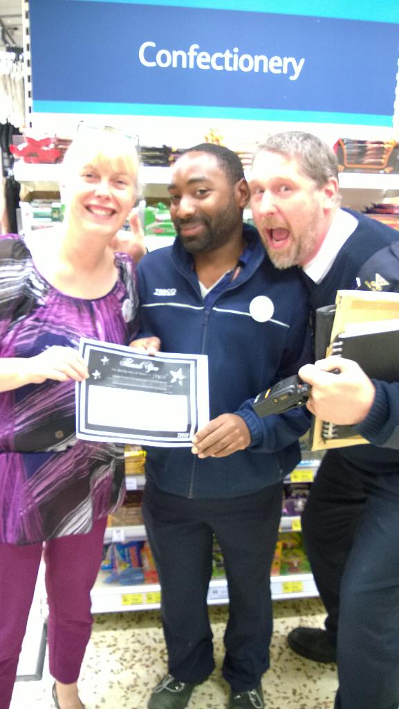 Another wow comment for Selvin, recongnised 4 great service by our customer + photo bombed by our security.
