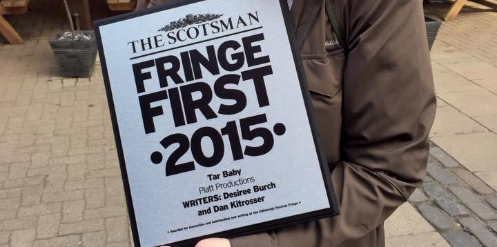 Tarbabyplay's tweet photo. We are so proud to announce that @Tarbabyplay just won a @TheScotsman #FringeFirst award! #edfringe2015 http://t.co/F9Od3pwlW1