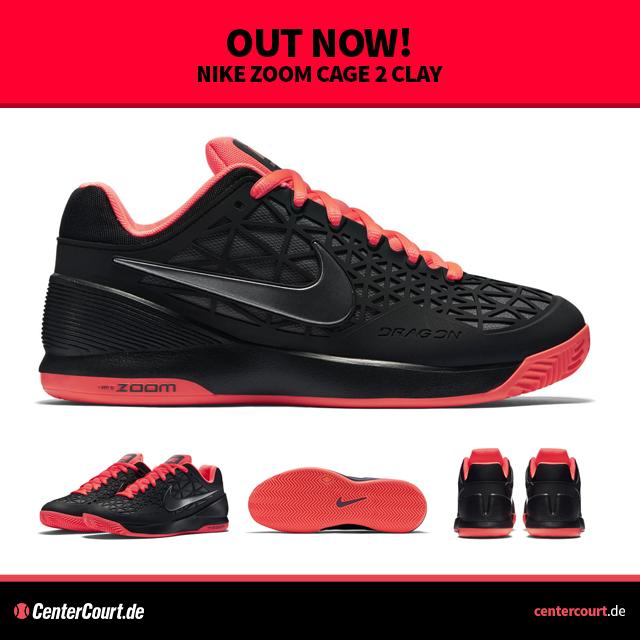 Die neuen Nike Zoom Cage 2 Clay #Tennisschuhe in black/hot lava im CenterCourt.de #Tennisshop: centercourt.de/Nike-Zoom-Cage…